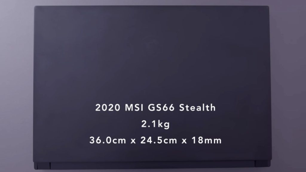 MSI GS66 Stealth Gaming Laptop Dimensions