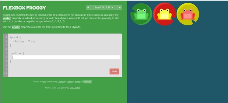 flexbox froggy: best coding games for kids