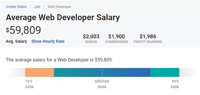 Website Developer Average Income