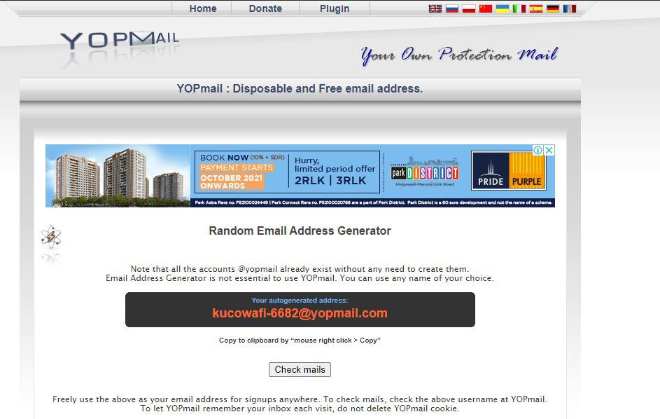 YOPmail- Temp Email Generator